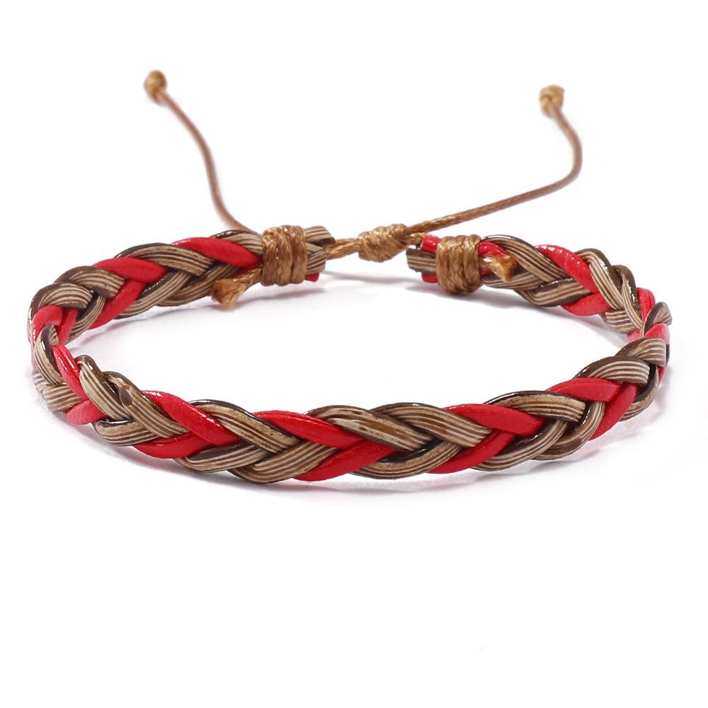 Pu Boho Chic Leather Woven Hand Bracelet Retro Womens Christmas Gift Jewelry