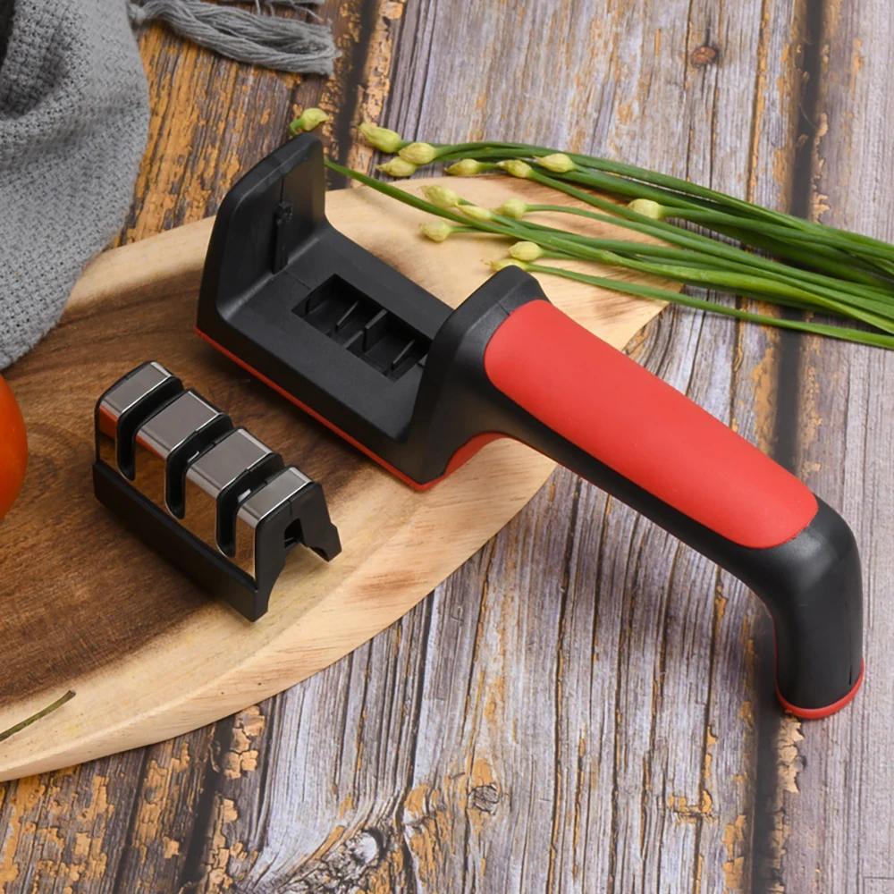 Portable Handheld Knife Sharpener Multi-function 4 Stages Type Sharpening Tool Stainless Steel Sharpening Stone For Kitchen