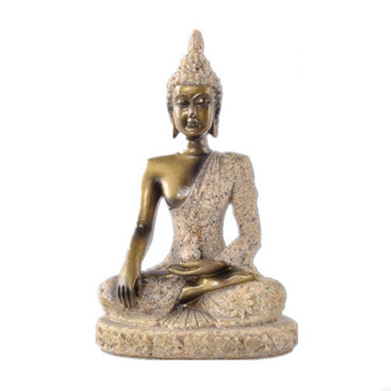 62KD Resin Buddhist Statue Figurine Buddhist Meditating Statue Sculpture for Indoor