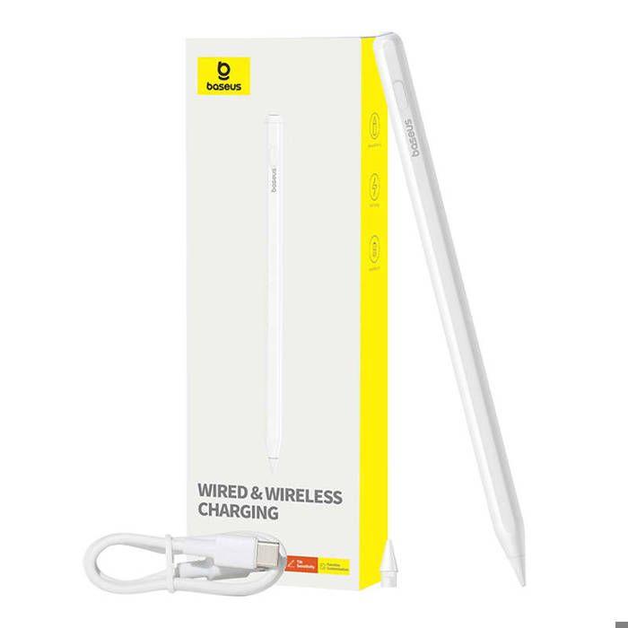 Stylet activ - Baseus - Smooth Writing Series - Blanc - Compatible iPad - Précision optimale
