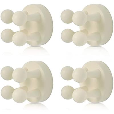 4pcs Silicone Multifunctional Hooks, Waterproof Self-Adhesive Hooks for Wall Hanging Bathroom Kitchen Living Room Office