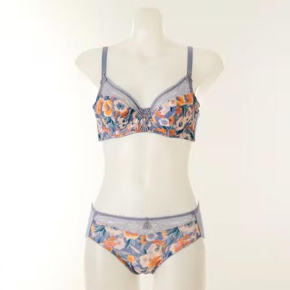 

Venus Slim High Density Pad Sunset Flower Pattern Print Bra Obr5235ab blue (BU)/85B