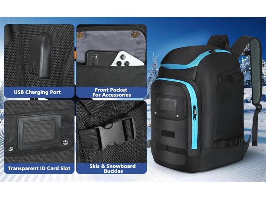 Multifunctional Ski Backpack with Dry/Wet Separation and Large Capacity