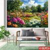 2D Spring Floral Backdrop, Lush Garden with Colorful Flowers Photography Background
