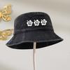 Three Flower Print Retro Washed Fisherman Hat for Both Men and Women,solid Color Travel Fishing Hat Suitable for Outdoor Leisure