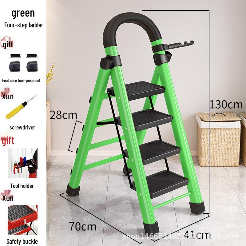 HongfuLai Thickened Folding Household Ladder: 3 to 6 Steps, A-Frame Design