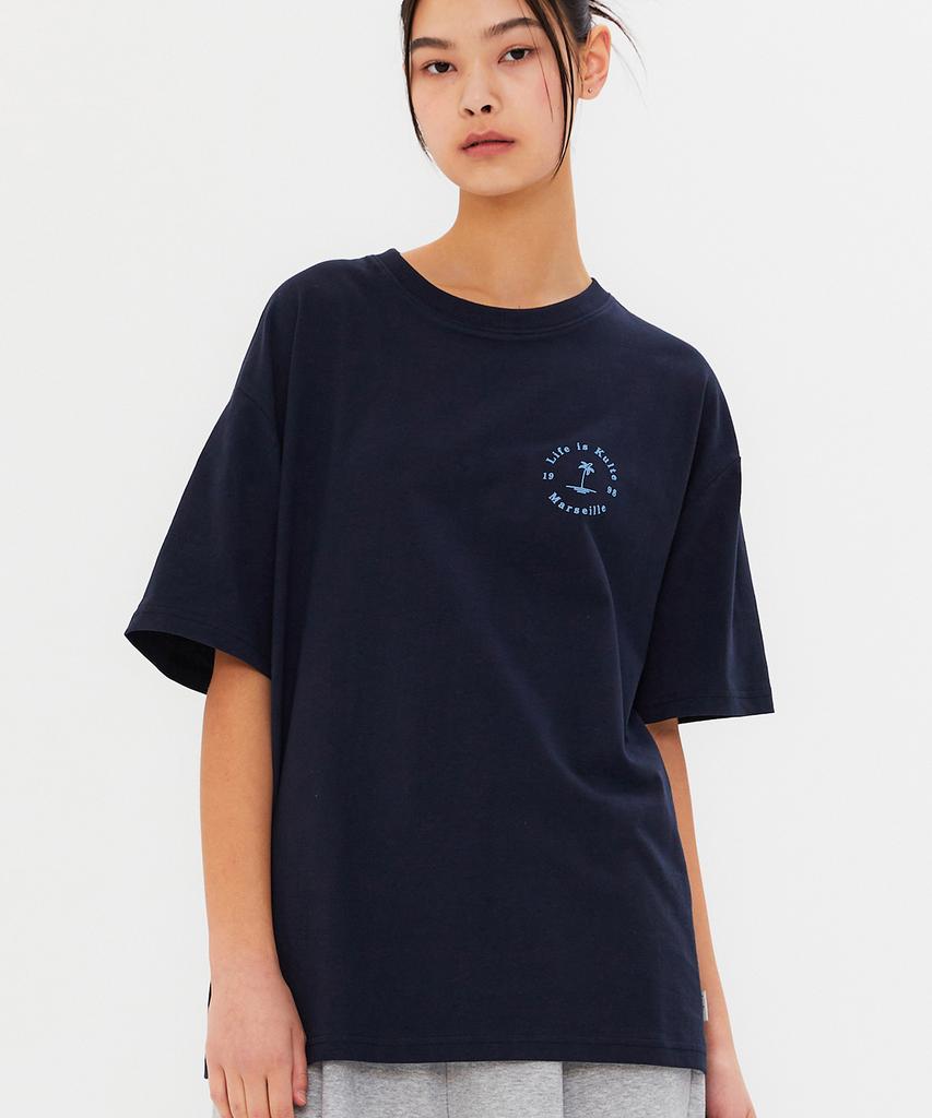 KULTE Circle Palm Tree T-Shirt Navy