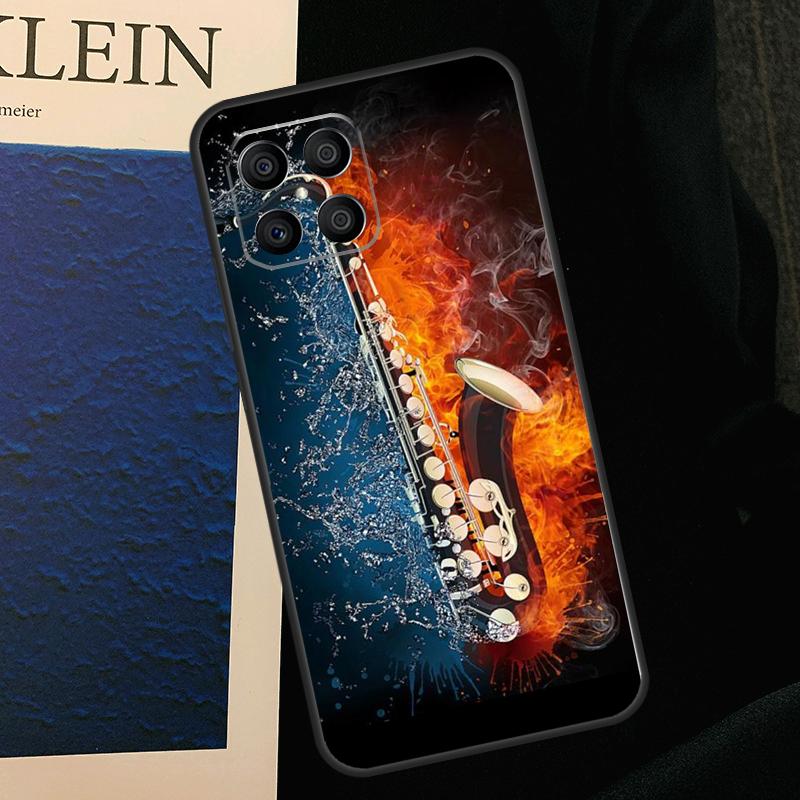 Saxophone Music Case For Honor 200 Pro X9b X9a X8b X8a X8 X9 X9c 50 70 90 Lite Honor Magic 7 5 6 Pro Cover