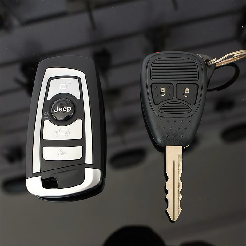 5Pcs 14mm Car Emblem Key Sticker Remote Control Key Logo Decal For Jeep Wrangler Grand Cherokee Avenger Compass Wagoneer Patriot AKR1