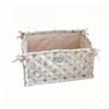 Playful Critter Pattern Print Organizer Balletcore Aesthetic Quilted Storage Basket Versatile Lace
