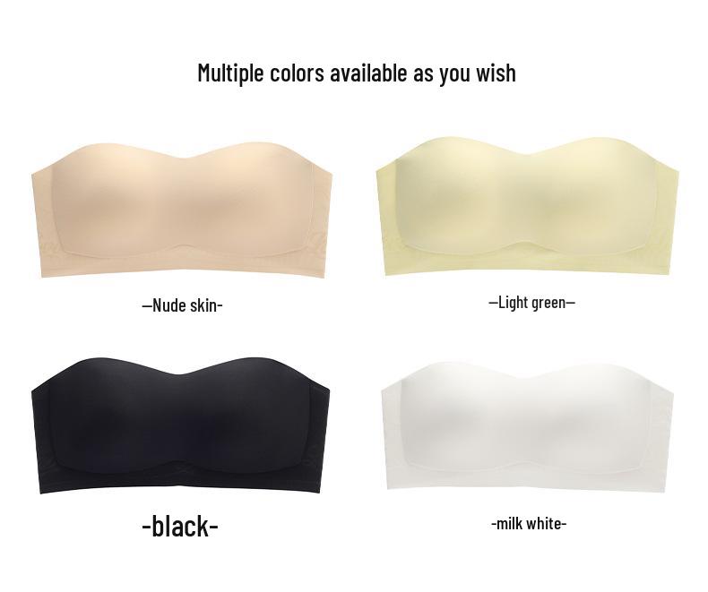 Women's Strapless Anti-Slip Seamless Bandeau Bra for Small Chest - Invisible, Thin, and Beautiful Back Design