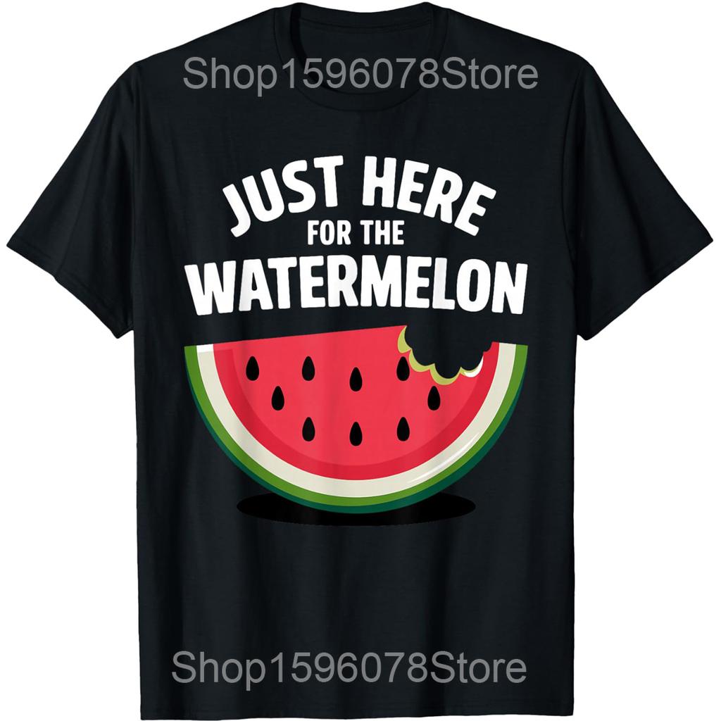 Watermelon Sunset Kawaii Summer Fruit Lovers T Shirts Men Cotton Humor Streetwear Tee Shirt Short Sleeve Unisex Loose Clothing