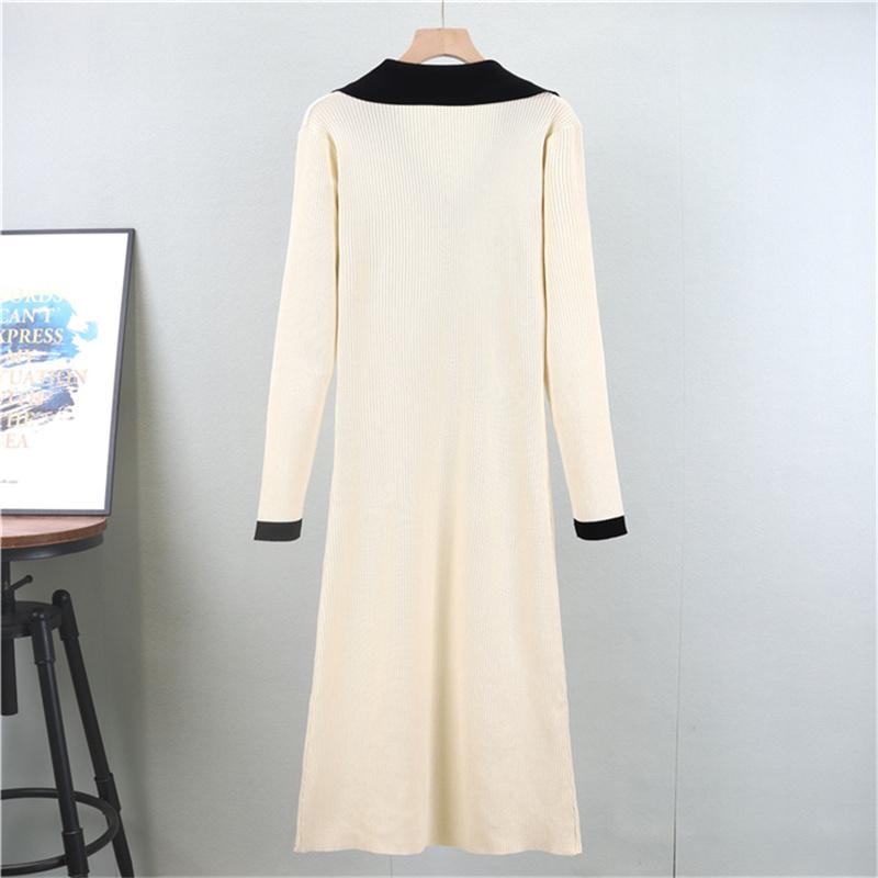 French style knitted cardigan, mid length skirt, women's spring and autumn 2025 new fashionable long sleeved dress