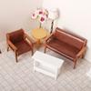 1:12 Dollhouse Miniature Sofa Leather Sofa Single/Double Chair Furniture Model Living Room Decor Toy Doll House Accessories