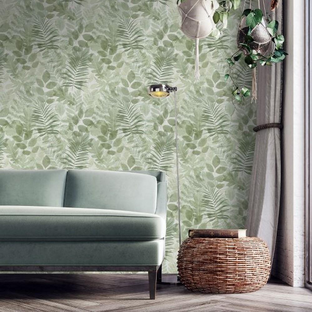 Catherine Lansfield Leaves Muriva Wallpaper