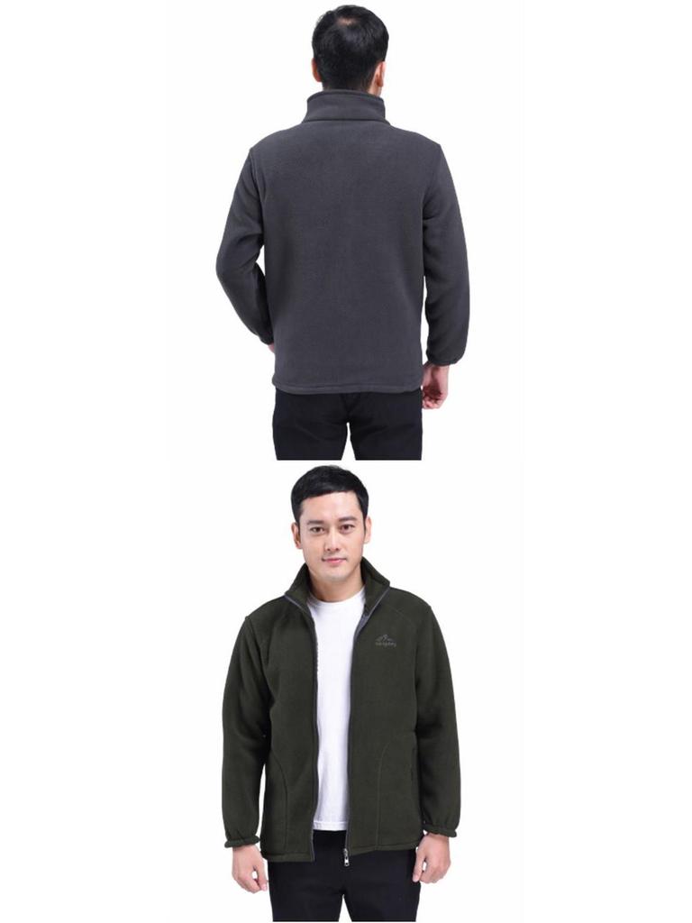 Men's Plus Size Fleece Jacket: Loose Fit for Middle-aged and Elderly, Perfect for Autumn and Winter