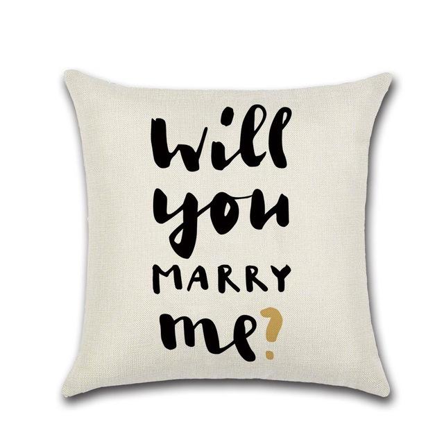 Creative Couple Cushion Cover Cotton Linen Throw Pillow Case For Sofa Lovers Valentine'S Day Decorative Pillowcase Cushion Cover