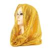 Women Glitter Sequin Hijab Scarf, Soft Mesh Sparkly Head Wrap, Solid Color Lightweight Muslim Headscarf, Fashion Shiny Turban Shawl