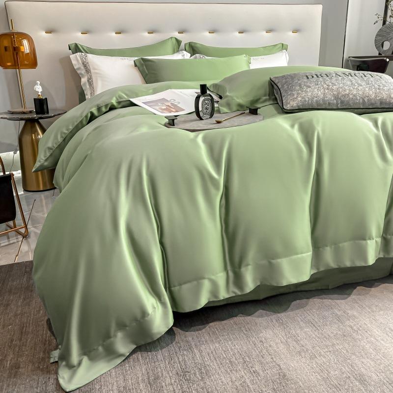 Set de patru piese din bumbac cu capse lungi, 100 de conturi