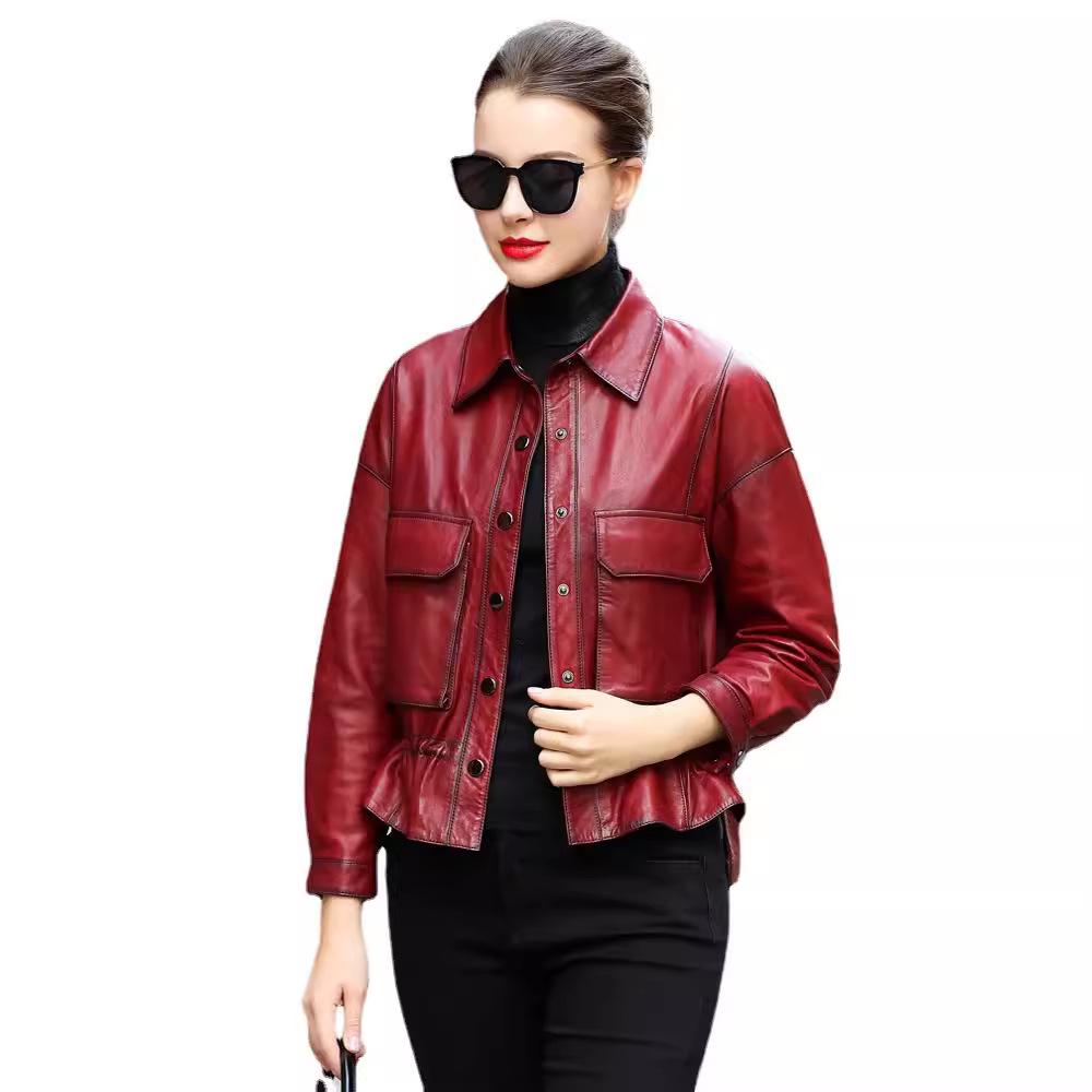 Autumn 2026 Haining Sheepskin Leather Jacket - Short, Genuine Fashion Style
