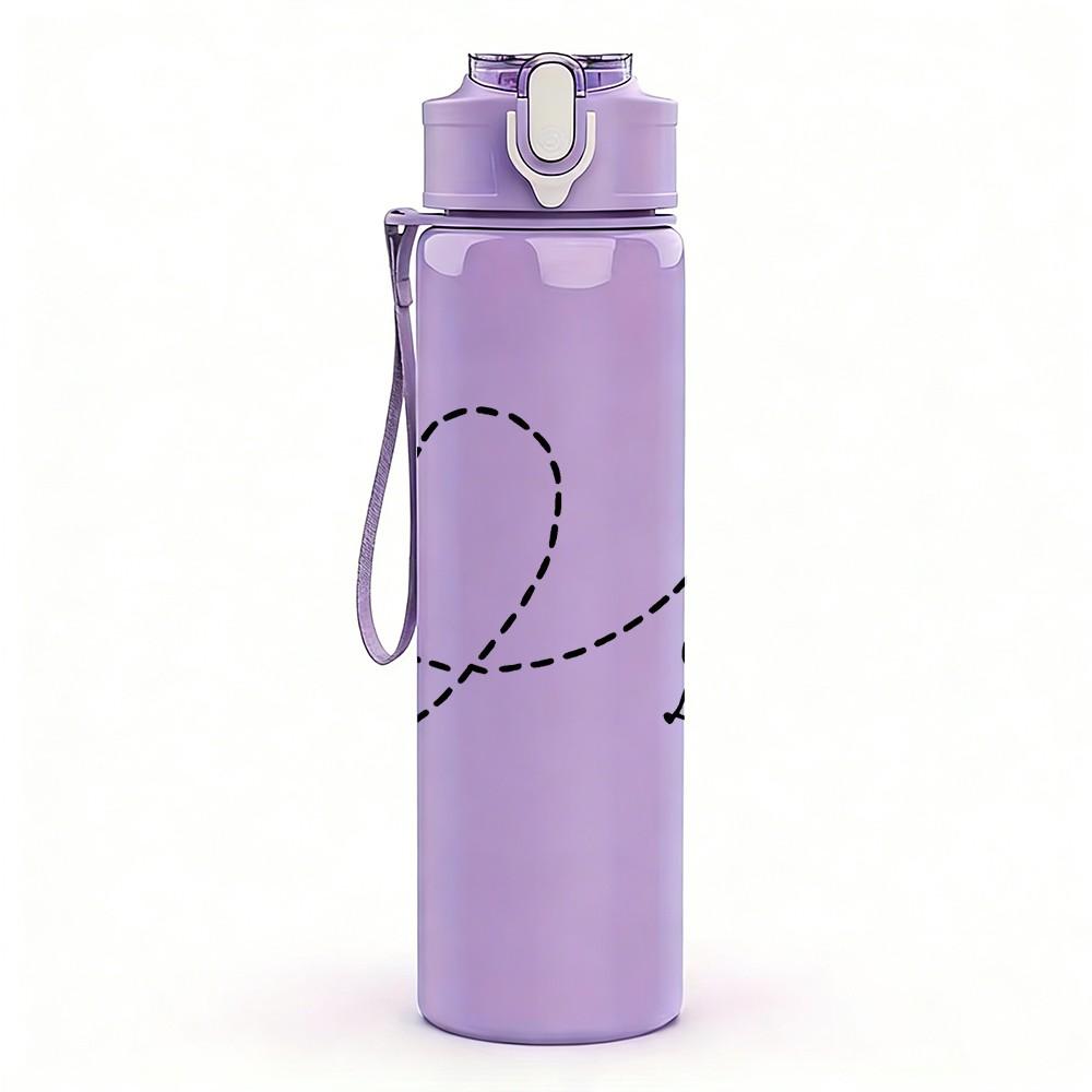1PC Travel Heart Airplane 750ml Color Plastic Sports Water Bottle Leakproof Flip Straw Lid Suitable for Sports Office Home Use