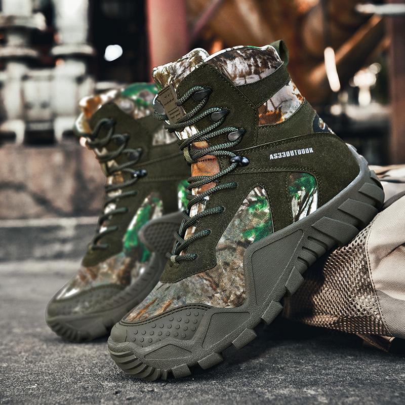 Outdoor Classic Camouflage Tactical Boots Field Medium and High Top Boots Comfortable Hiking Boots