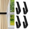 2Pcs Acrylic Curtain Tiebacks Holdbacks Hooks Wall Mounted Window Drapery Holders Buckles for Home and Office Decors