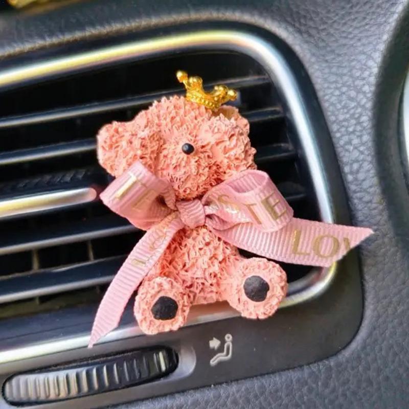 Car Vent Clip Diffuser Bear With Bow Car Aromatherapy Diffuser Aromatherapy Scent & Car Fragrance Diffuser Oil & Aromatherapy