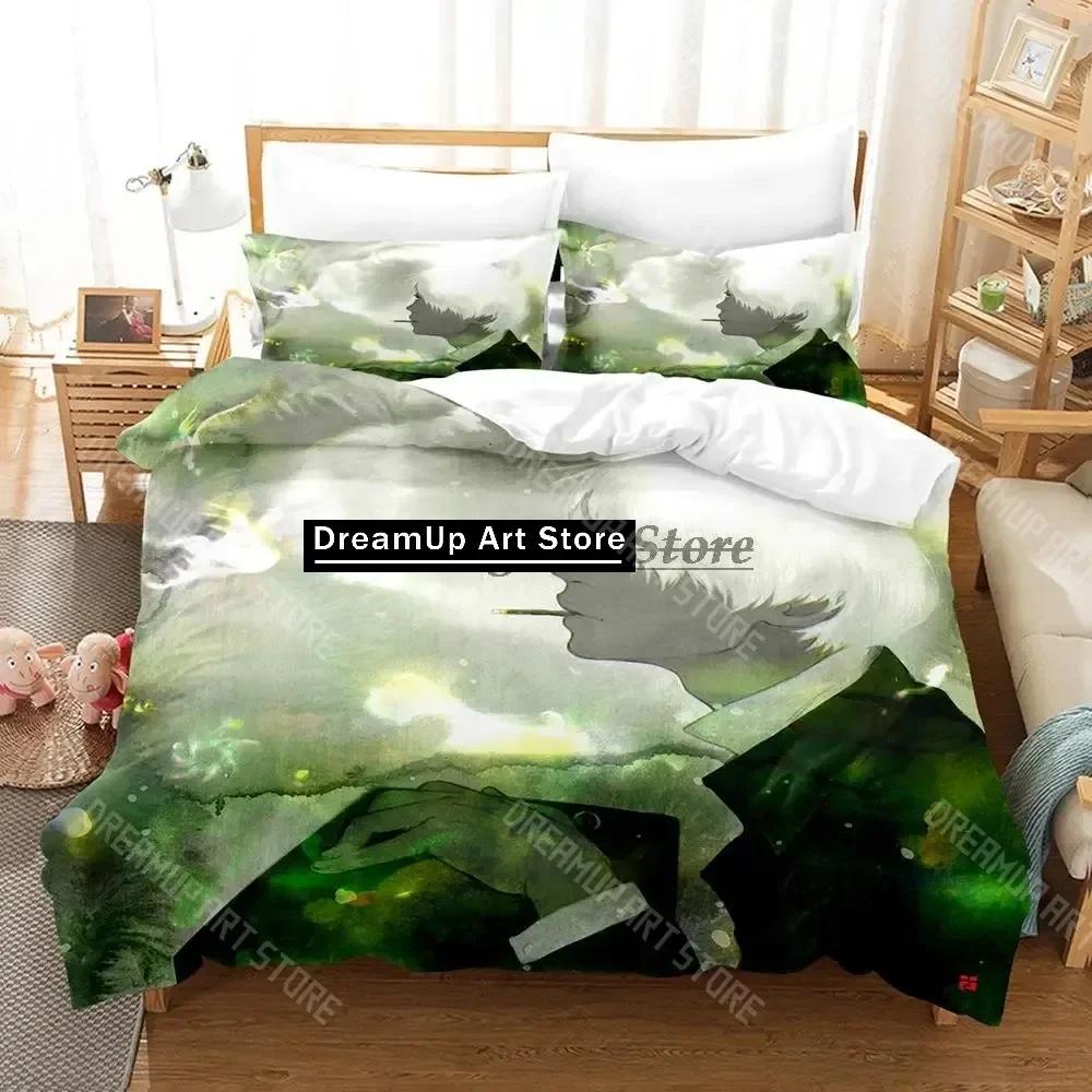 3D-tryck Mushishi Sängkläder Set Enkelt Twin Full Queen King Size Sängset Aldult Barn Sovrum Påslakanset 3D Anime Lakan Set