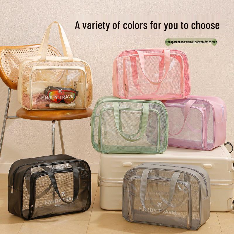 Waterproof Fitness Travel Bag - Large Capacity, Wet/Dry Separation, Thickened Transparent Portable Handbag