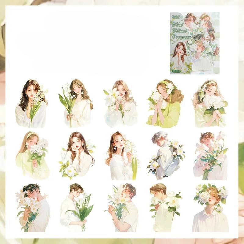 30 Peças/Lote Adesivo de Papelaria Kawaii Diário de Sucata Decorativo Scrapbooking Artesanato DIY Adesivo