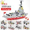 HUIQIBAO Military 910pcs 8 IN 1 Army Ocean Cruiser Warship Building Blocks Aircraft Weapon Ship Bricks City Toys for