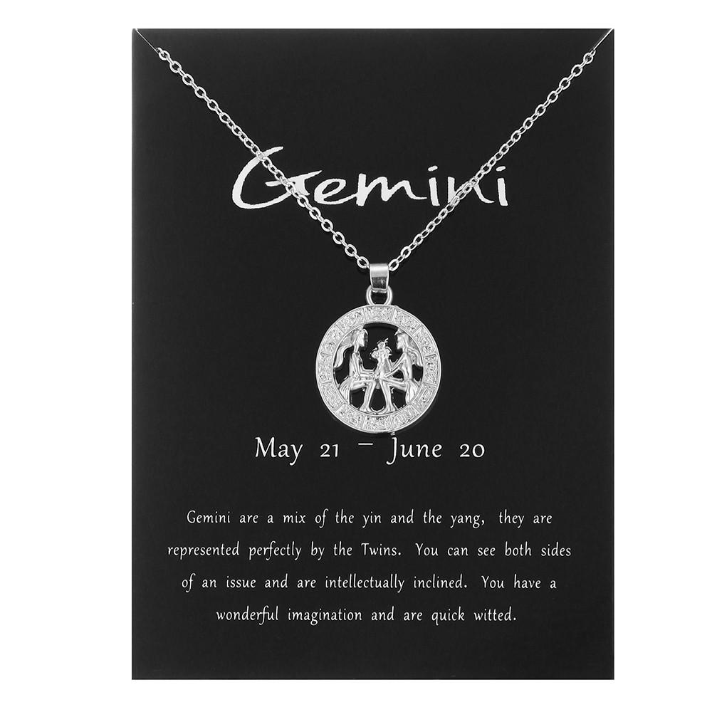 24 Tipuri de Bijuterii Aur Roz Zodiacul Cele Douăsprezece Pandantiv Colier Circular Tridimensional