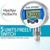 G1/4 Thread 0-400bar Pressure Measurement Gas Water Air Fuel 60mm Dial 0-30Mpa 0-40Mpa 0-60Mpa Radial LCD Display Pressure Gauge