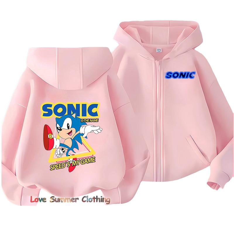 Chlapecká mikina na zip ježek Dívčí podzimní bunda s kapucí Zip sonic Podzimní stín Pulovr Ležérní mikina Velikost 100-160