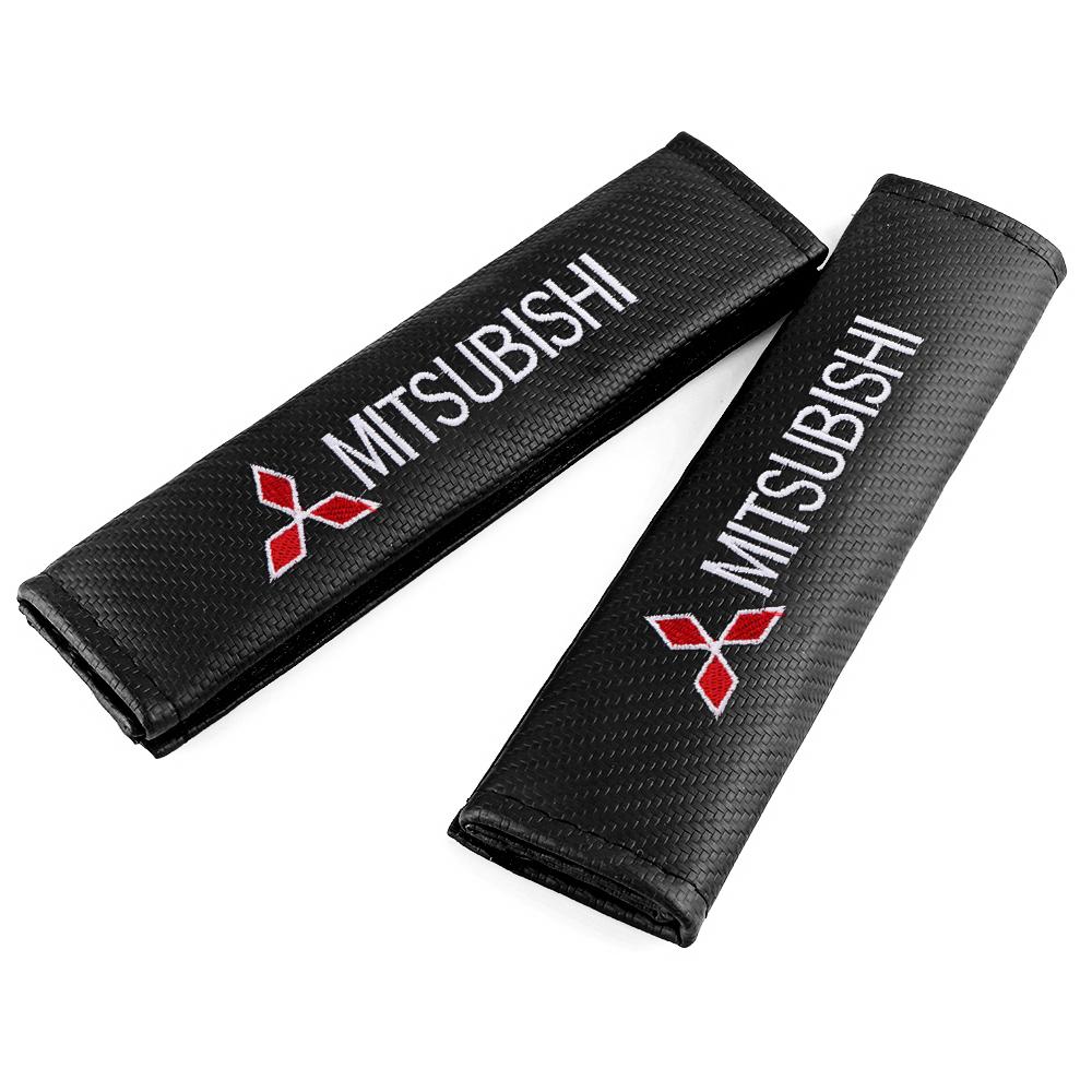 Car Seat Belt Cover Carbon Fiber Shoulder Protection Pads For Mitsubishi Space Star Lancer 9 Outlander Xl Eclipse Cross Asx L200