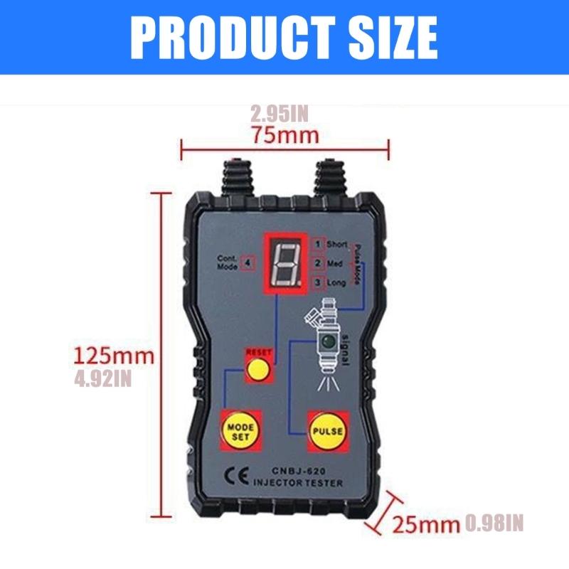 12V 4 Pulsmodi Öleinspritzdüsen Tester Reiniger Kit Ölreinigung Einspritzdüsen Testwerkzeug Funktioniert mit Öldruckprüfer