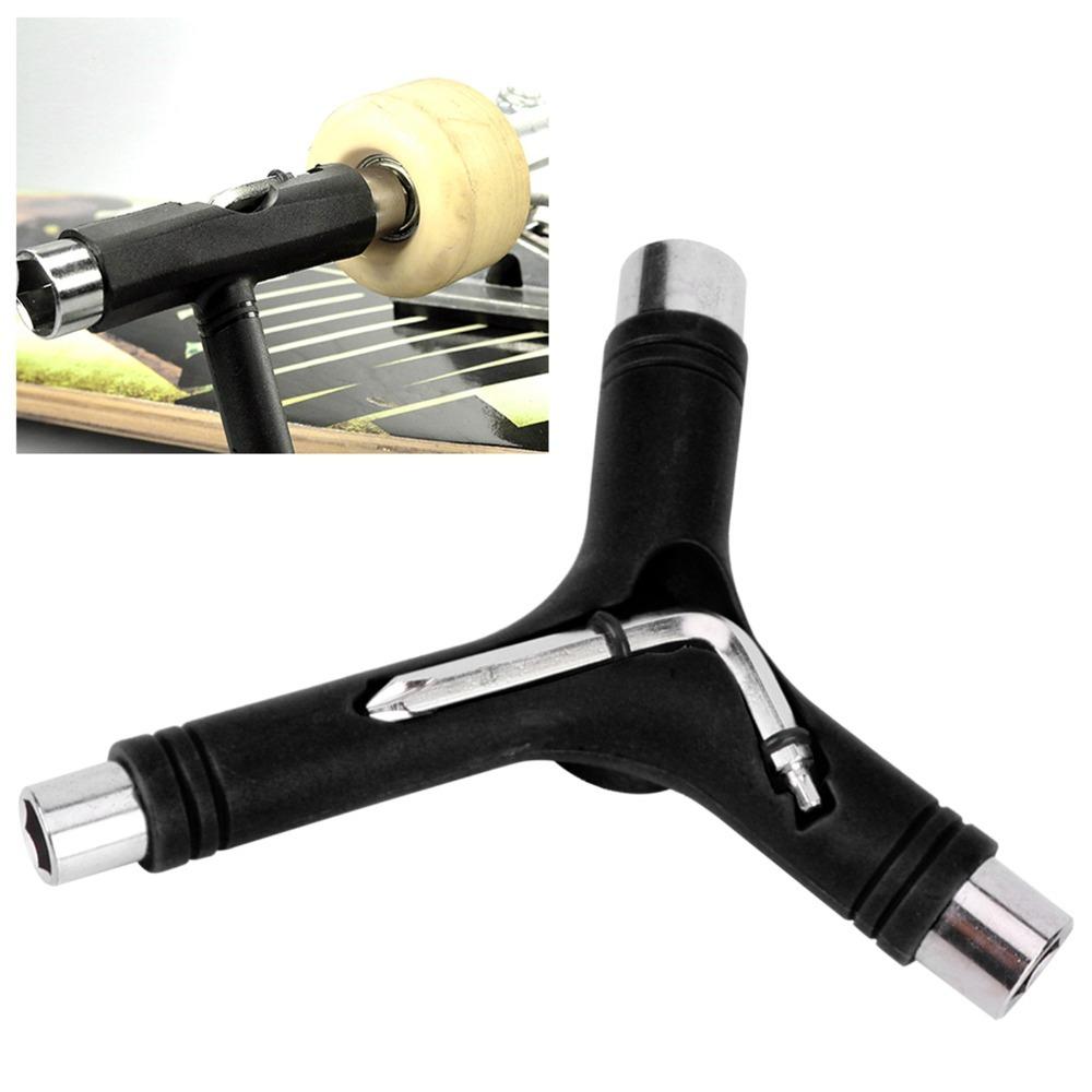 2PCS Y Type Skateboard Wrench Five Functions Longboard Wrench Durable Skate Wrench  For Skateboard