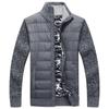 Winter Men's Warm Knitted Jacket with Plush and Thick Standing Collar Men's Loose Size Padded Cardigan