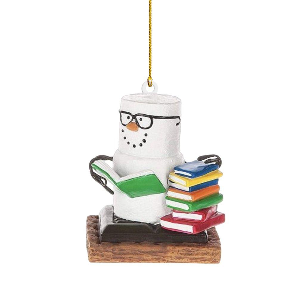 Handmade Stain Book Ornament Acrylic Xmas Book Drop Ornaments Xmas Tree Hanging Pendant  New Year