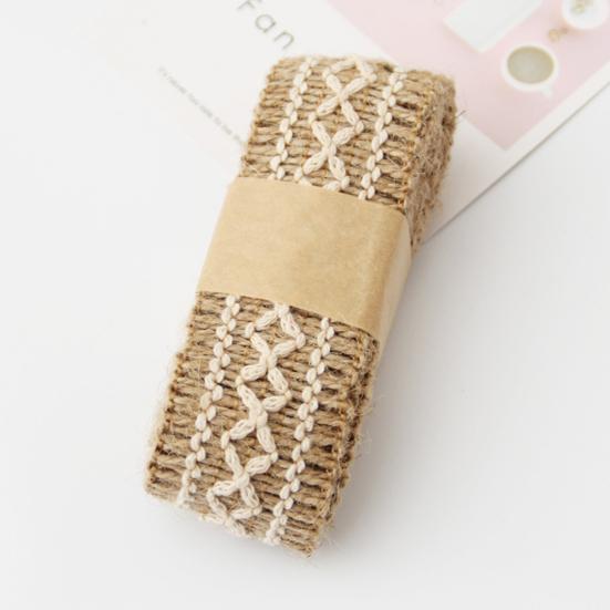 1 Rolle 2M Juteband Rustikales Hohldesign Langes Juteseil Spitze Juteband Hochzeitsdeko