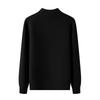 Men's Solid-color Double-zipper Cardigan Sweater Jacket, Unisex Stand-up Collar Knitted Sweater Top