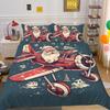 Christmas Printed Bed Cover King Size Polyester Home Textiles Teens Girl Cartoon Superior Bedroom Decor