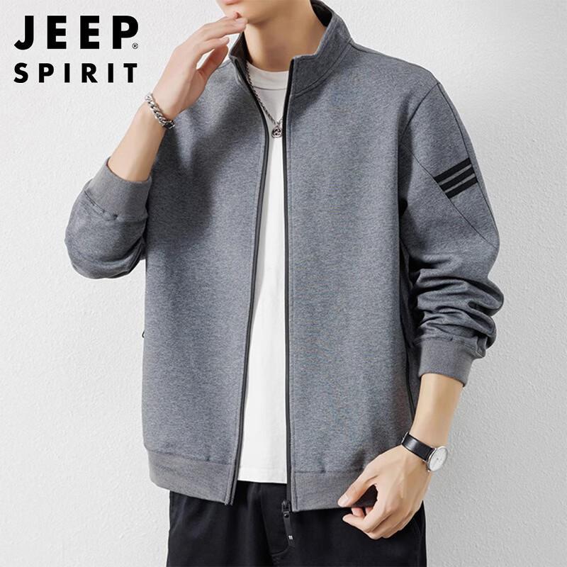 JEEP SPIRIT Men s Stand-Up Collar Zip Hoodie 4XL