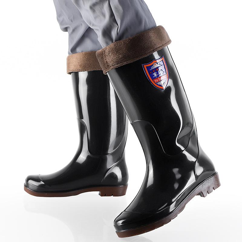 Water shoes new tall tube brown Oxford bottom quick-drying, long tube waterproof and non-slip work without mesh rubber shoes