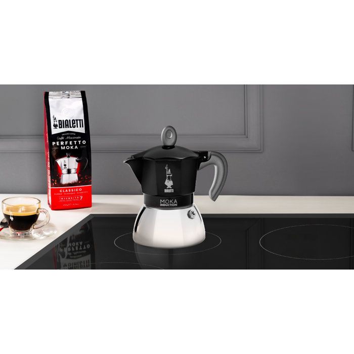 Cafetiere italienne - BIALETTI - MOKA Induction - 4 tasses - 150 ml - Noir