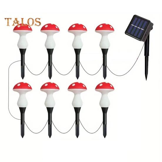 

Грибной солнечный светильник Мягкое свечение Автоматическая зарядка Простая установка Уличная водонепроницаемая солнечная лампа Украшение сада 8pcs