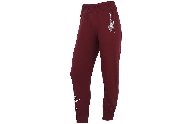 Nike Knitted Sweatpants Women s Red Moderate Straight Fit Pants CU5511-638 S