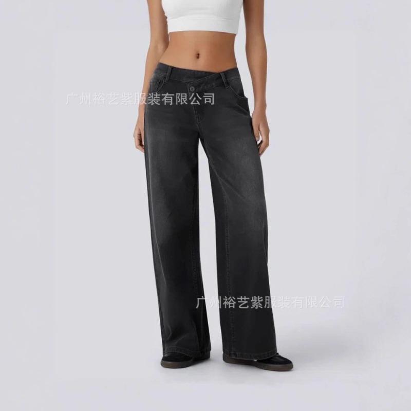 New high-quality European and American Express for women's straight jeans