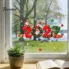 Decorative Scene Layout 2027 Christmas New Year Window Clings, Santa Reindeer Gift Ball Static for Family Decals, PVC Removable Glass Stickers